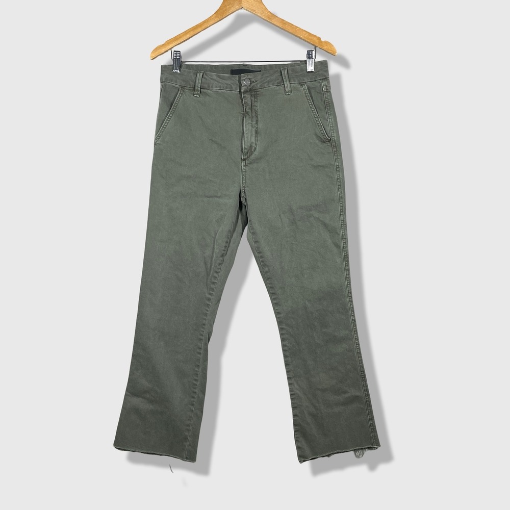 Joe's Jeans Pants Womens 30 Green Cropped Raw Hem Casual Utility Gorpcore